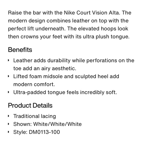 Nike Court Vision Alta white sneakers size 9 - Picture 11 of 11